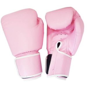 White MMA Gloves With Pink Edges