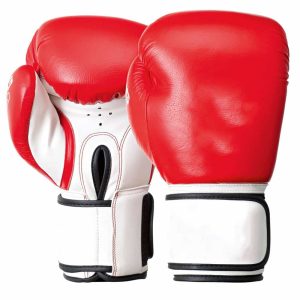 WHITE AND RED MMA GLOVES